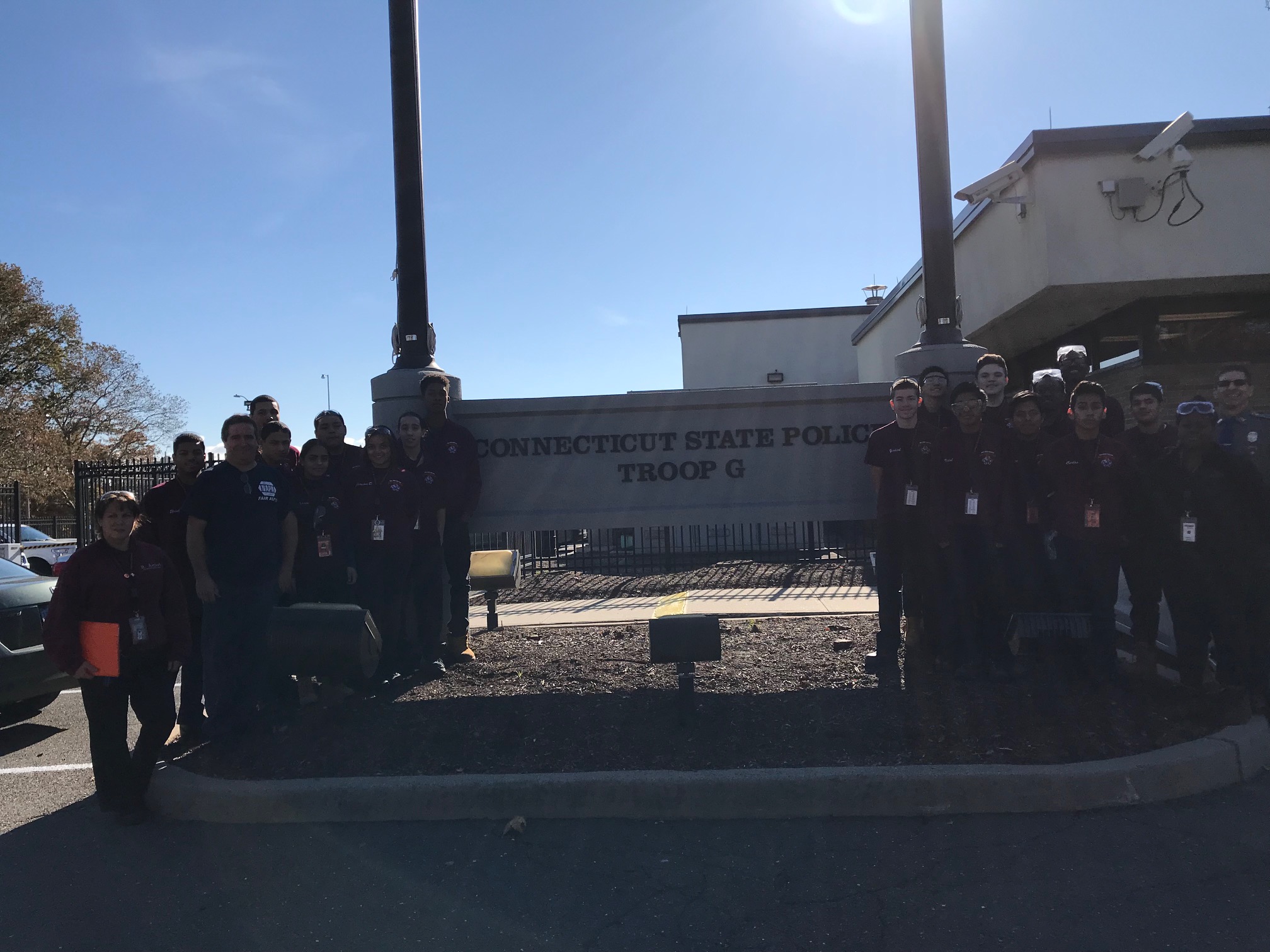 Students Visit Troop G in Bridgeport