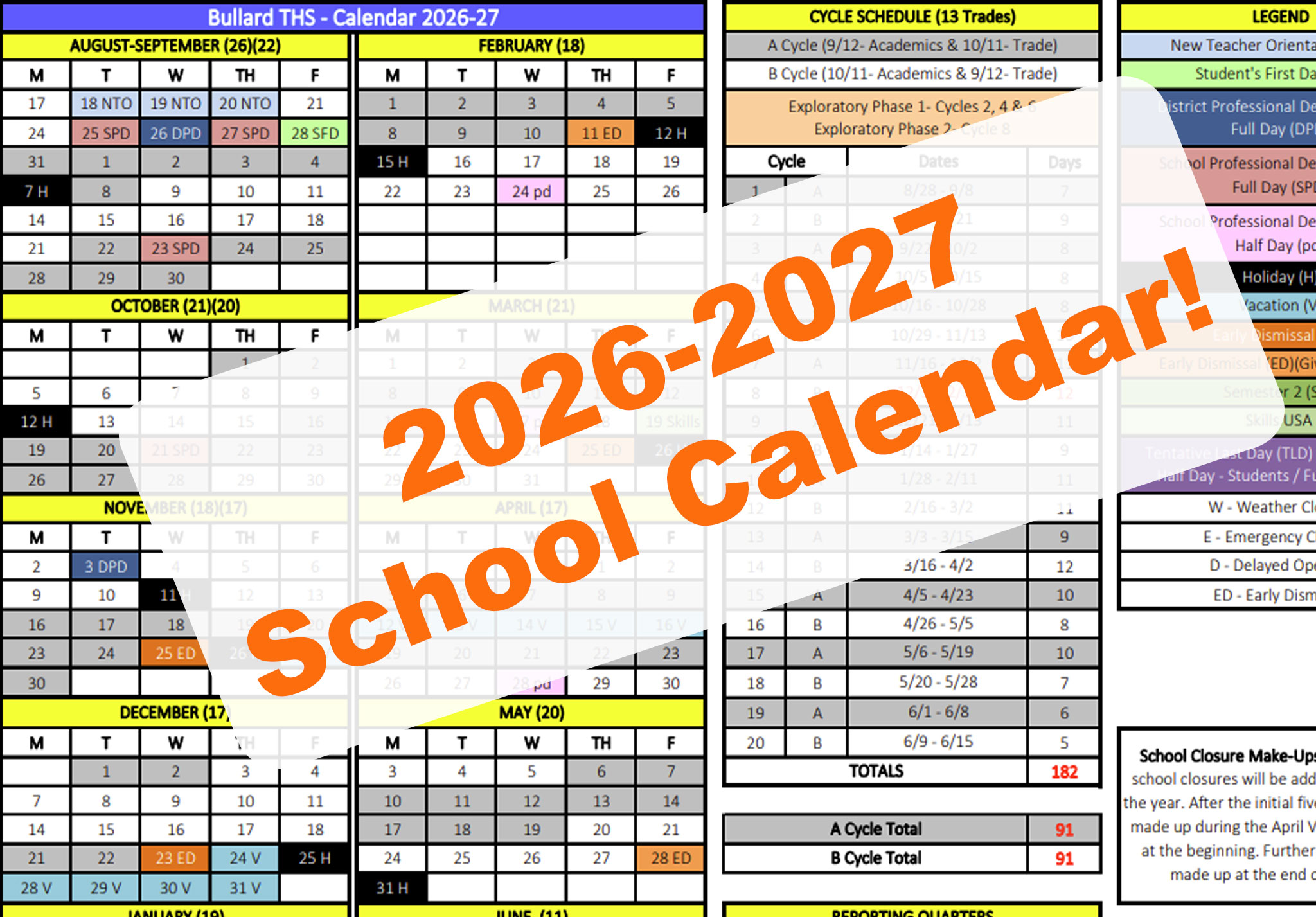 2026-2027 school calendar